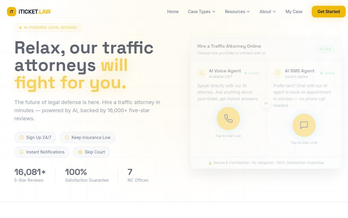 iTICKET.LAW — front page
